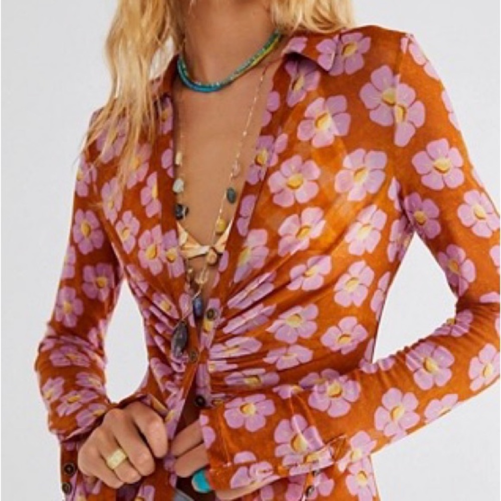 Floral Button-Up Blouse
